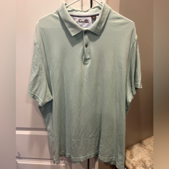 Tasso Elba Cotton Short Sleeve Collar Polo T-Shirt SZ XXL Light Teal - Picture 1 of 7